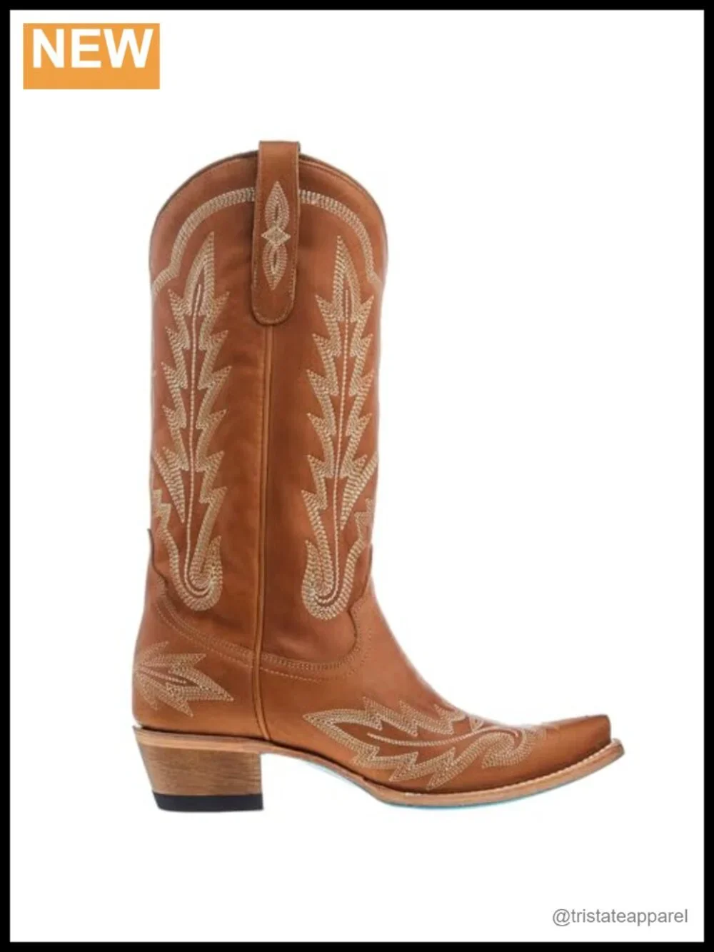 Lane Womens Lexington Embroidered Snip Toe Casual Boots Mid Calf Low Heel 1-2